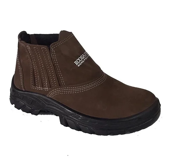 Botina Nobuck Bico PVC PS123 AP Café Ecosafety CA 20214