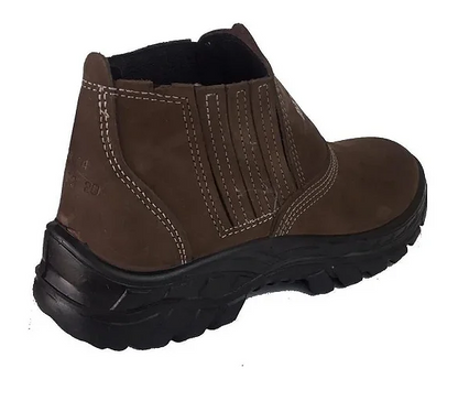 Botina Nobuck Bico PVC PS123 AP Café Ecosafety CA 20214
