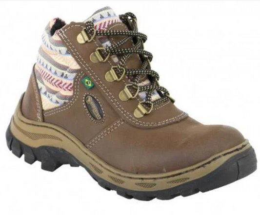 Bota de Segurança Feminina Tabaco/Listrado PS157 CA 46122
