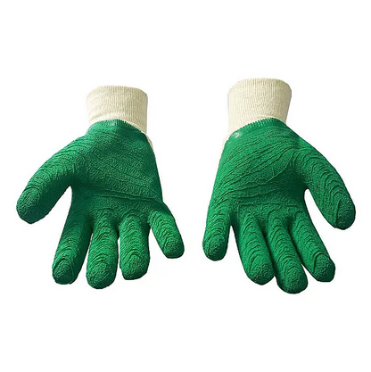 Luva de Algodão com Látex nos Dedos e na Palma Kalipso Confortex Verde CA 11127