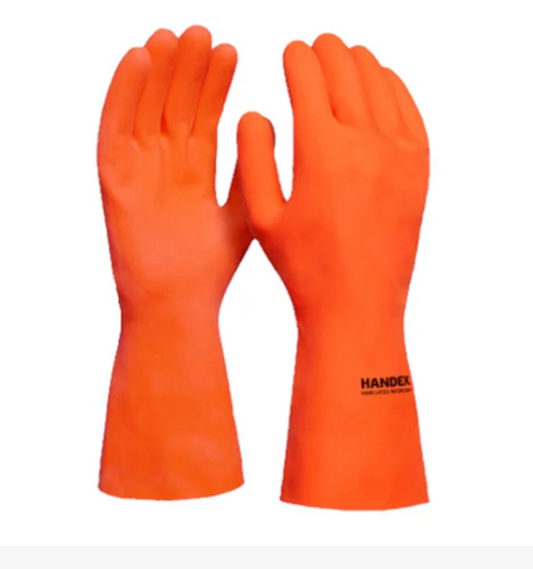 Luva de Látex Reforçada Laranja Handex CA 48112