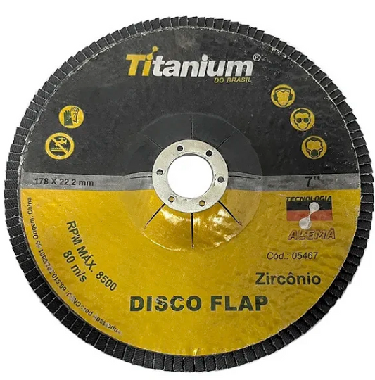 Disco Flap Titanium Conico 7 1/2 Grana 080 Zirconio