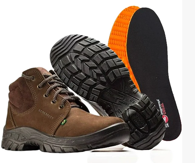 Bota Bico De PVC + Palmilha Gel Ecosafety PS139 Café CA 40677