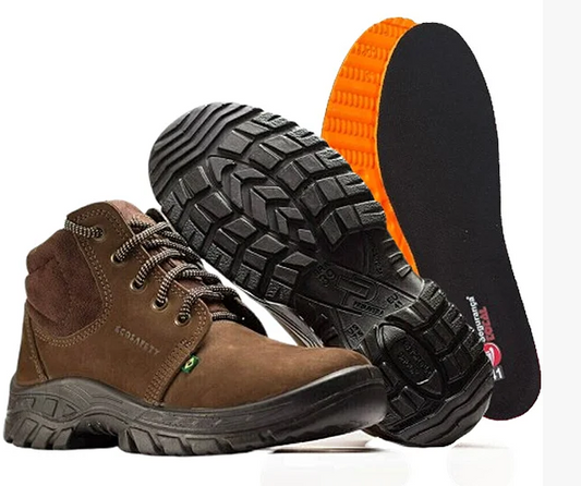 Bota Bico De PVC + Palmilha Gel Ecosafety PS139 Café CA 40677